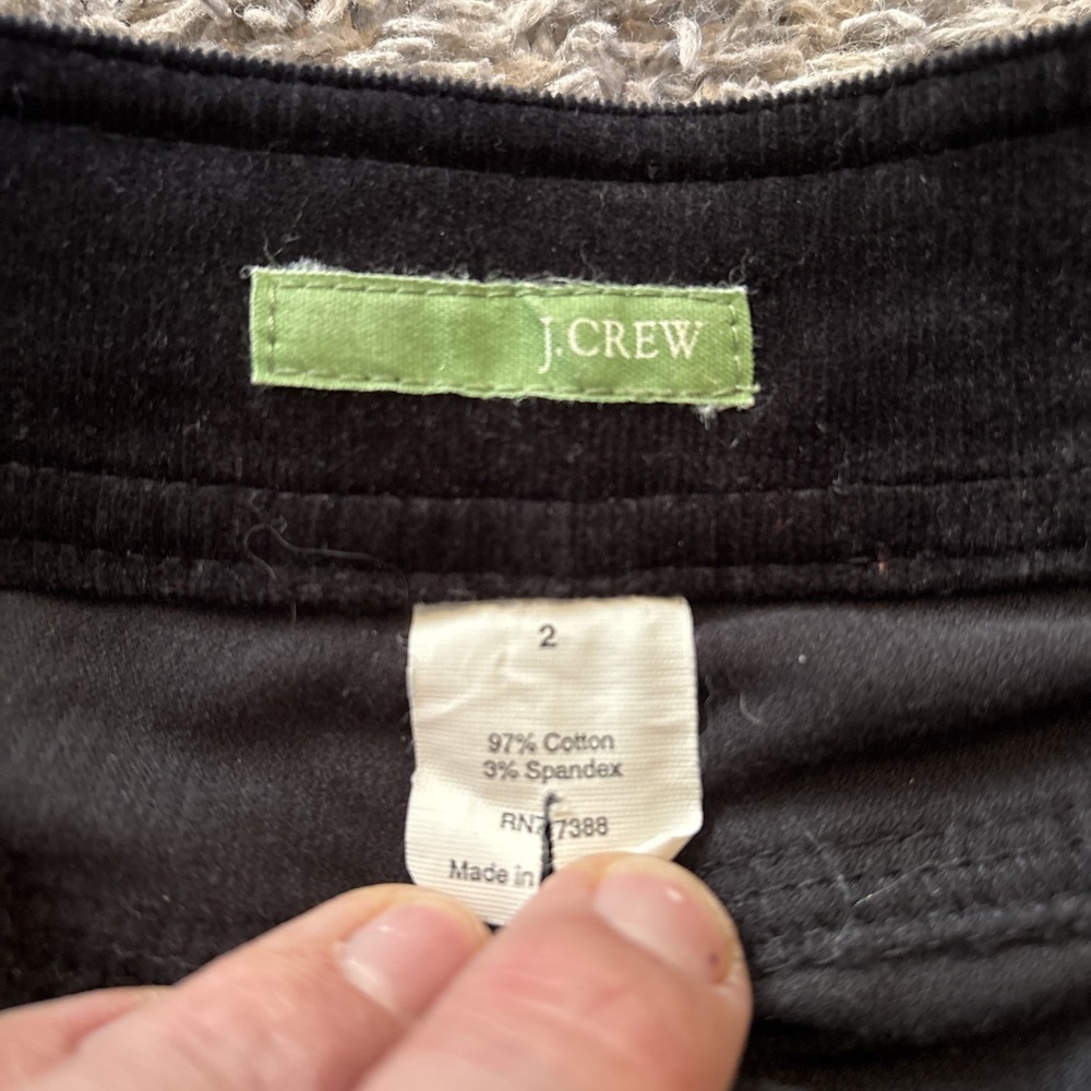 J CREW mini Skirt Size 2 Women's Black Corduroy With Pockets - Picture 2 of 4